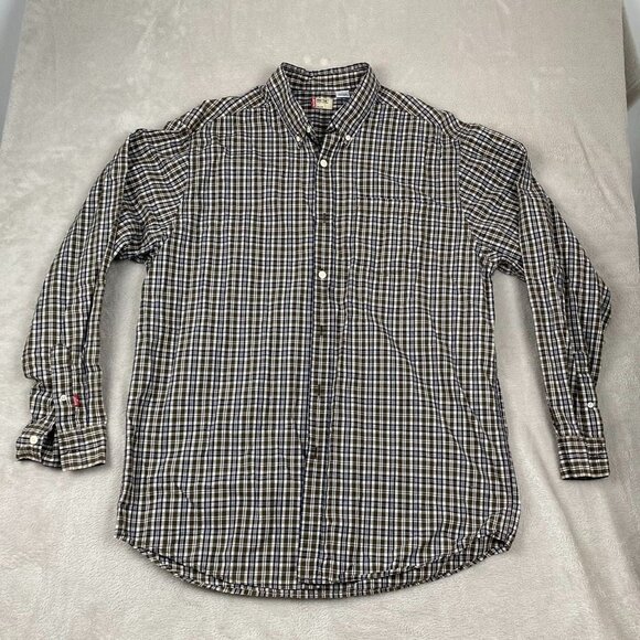 Vintage Levi's Mens Shirt Large Red Tab Long Sleeve Plaid Button-Down Casual Y2K - Picture 11 of 12